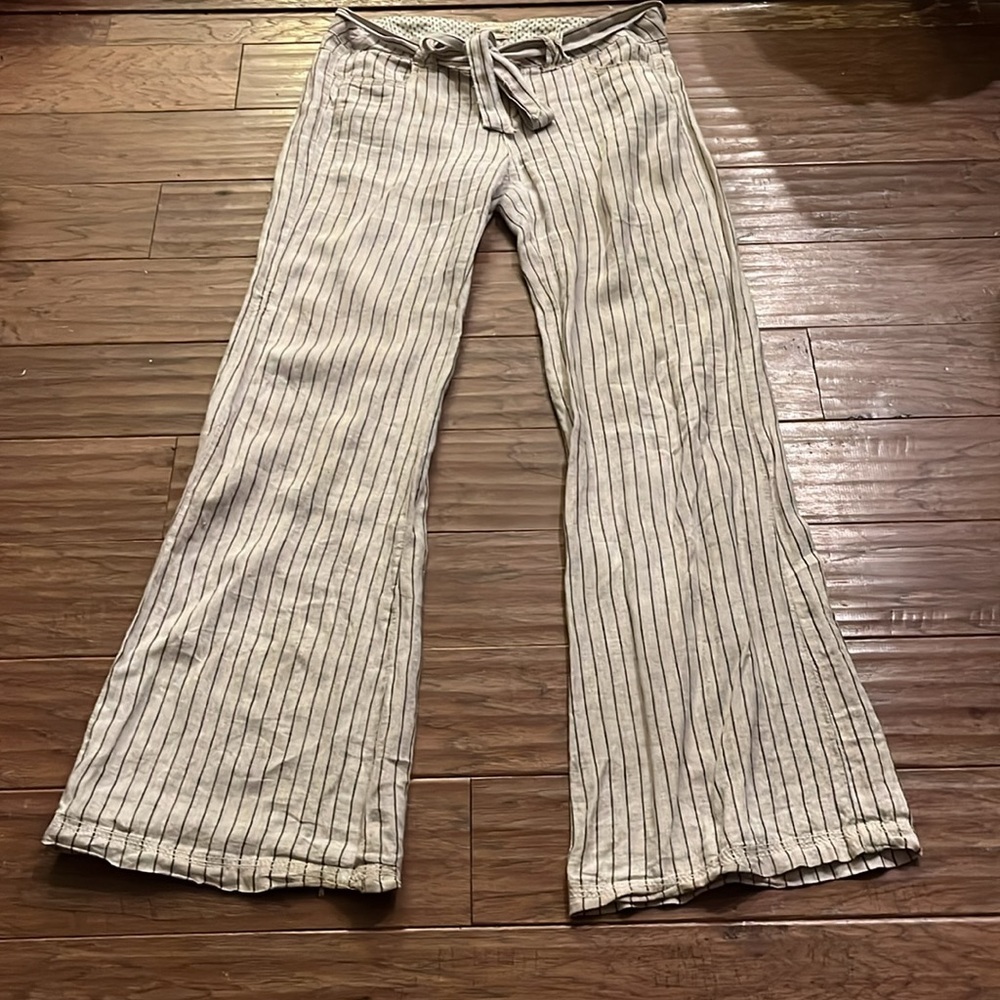Miss Me Striped Cotton Wide Leg Pants Size L